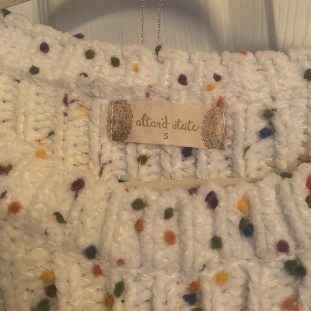 Altar’d State Cropped Confetti Sweater Size Small NWOT.